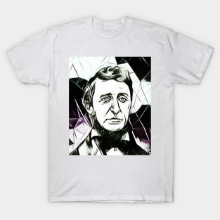 Henry David Thoreau Black and White Portrait | Henry David Thoreau Artwork 4 T-Shirt